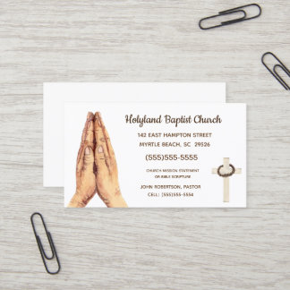 Tarjetas de visita de la Iglesia blanca de las man
