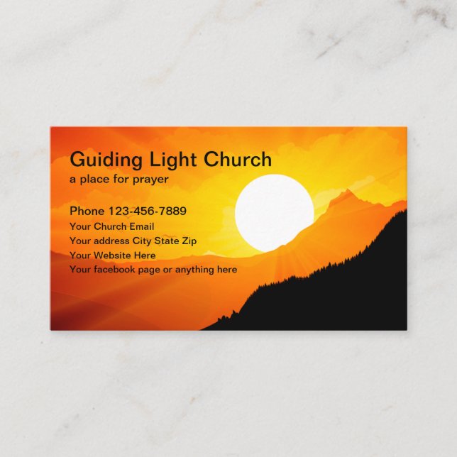 Tarjetas de visita de la iglesia cristiana escénic (Anverso)