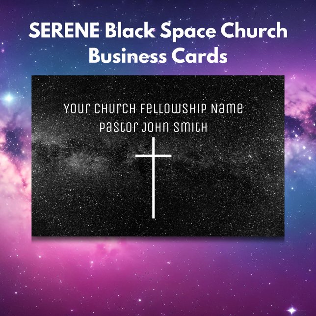 Tarjetas de visita de la Iglesia del espacio negro (SERENE Black Space Church Business Cards)