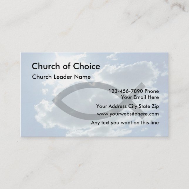 Tarjetas de visita de la iglesia nuevas (Anverso)
