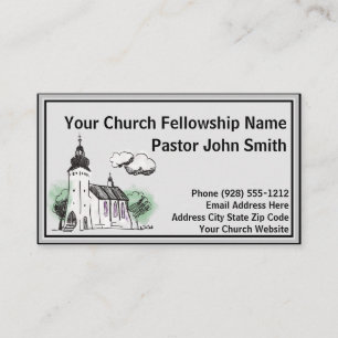 Tarjetas de visita de la iglesia Steeple Watercolo