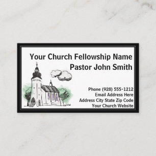 Tarjetas de visita de la iglesia Steeple Watercolo