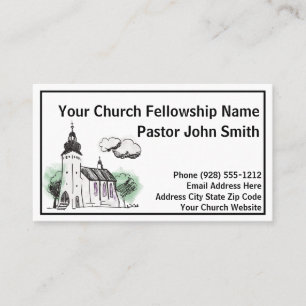 Tarjetas de visita de la iglesia Steeple Watercolo