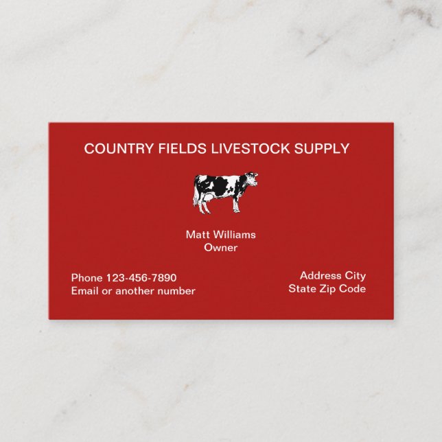 Tarjetas de visita de la industria del ganado (Anverso)
