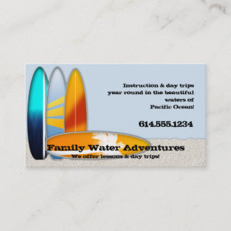 Tarjetas de visita de la Junta de Surf Recreativo