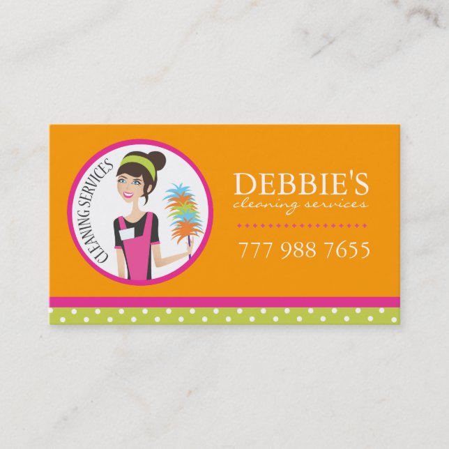 Tarjetas de visita de la limpieza de la casa (Anverso)