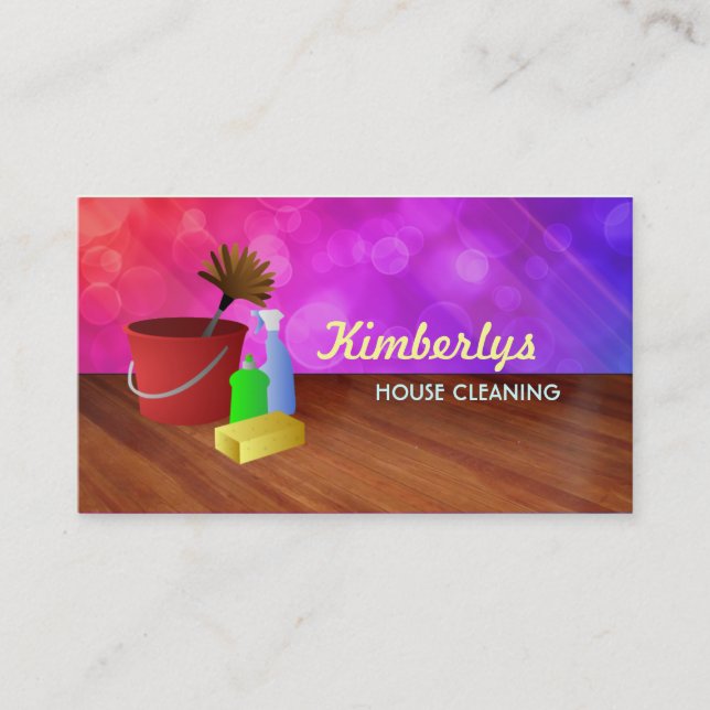 Tarjetas de visita de la limpieza de la casa (Anverso)