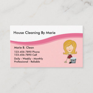 Tarjetas de visita de la limpieza de la casa