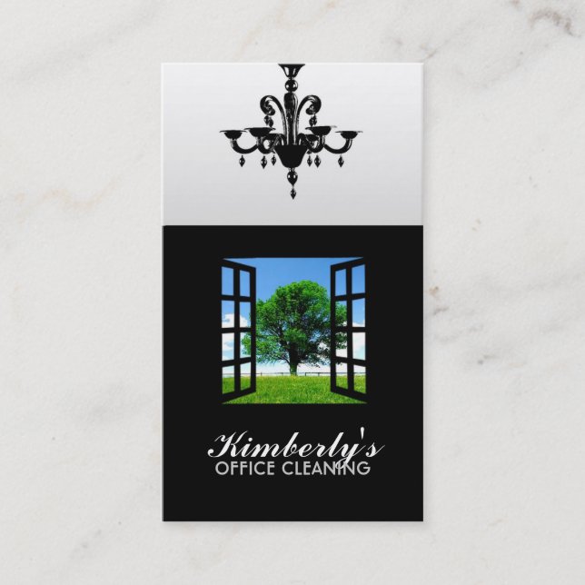 tarjetas de visita de la limpieza de la oficina (Anverso)