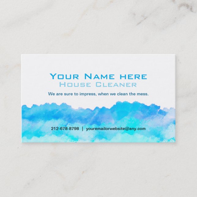 Tarjetas de visita de la limpieza del diseño (Anverso)