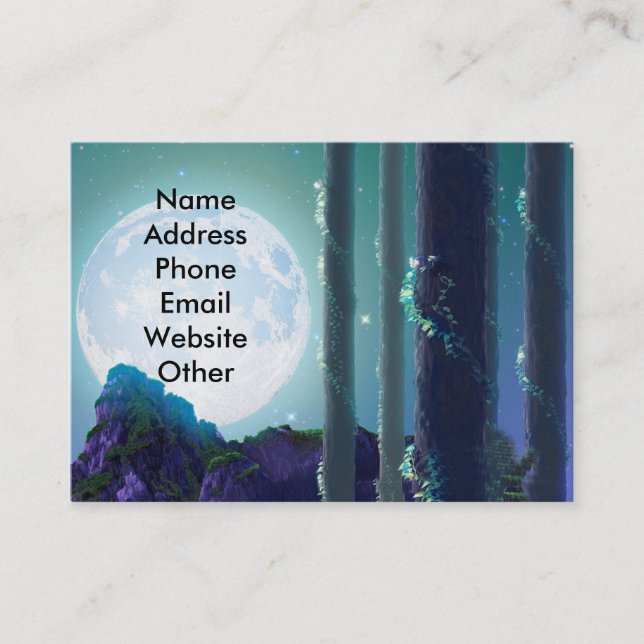 Tarjetas de visita de la luna de la fantasía (Anverso)