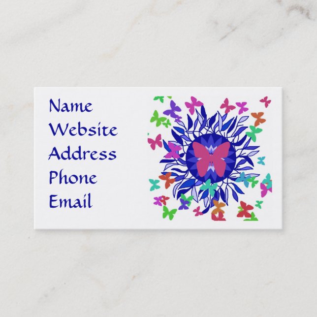 Tarjetas de visita de la LUNA de la MARIPOSA (Anverso)