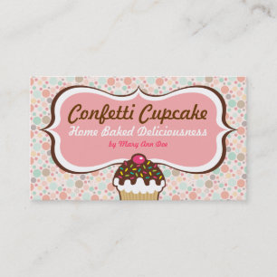 Tarjetas de visita de la magdalena del confeti y