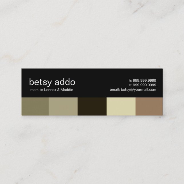 Tarjetas de visita de la mamá de las rayas de Guay (Anverso)