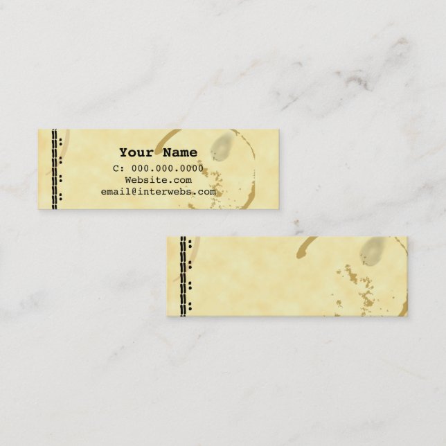 Tarjetas de visita de la máquina de escribir Grung (Anverso / Reverso)