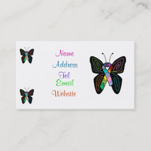Tarjetas de visita de la mariposa del autismo