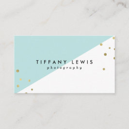 Tarjetas de visita de la menta y del oro