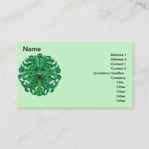 Tarjetas de visita de la mirada del hombre verde