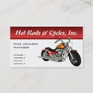 Tarjetas de visita de la motocicleta