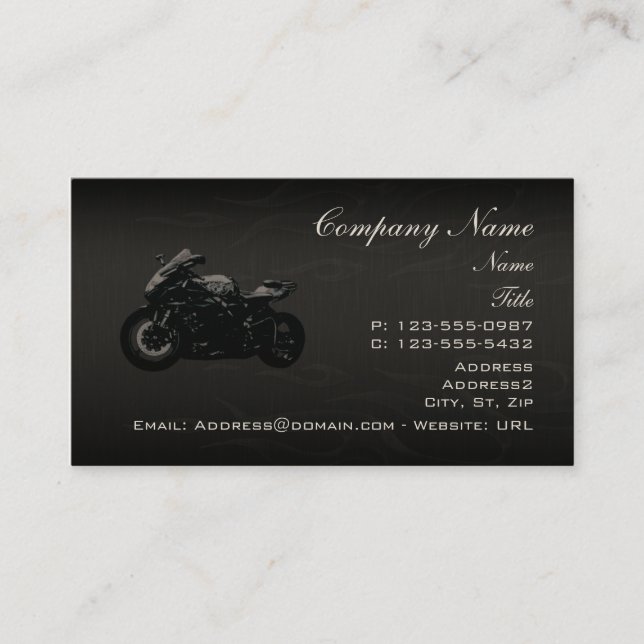 Tarjetas de visita de la motocicleta (Anverso)