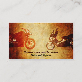 Tarjetas de visita de la motocicleta y de la vespa