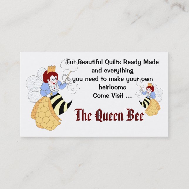 Tarjetas de visita de la musa de la abeja (Reverso)