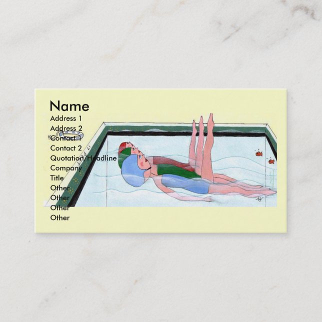Tarjetas de visita de la natación sincronizada (Anverso)