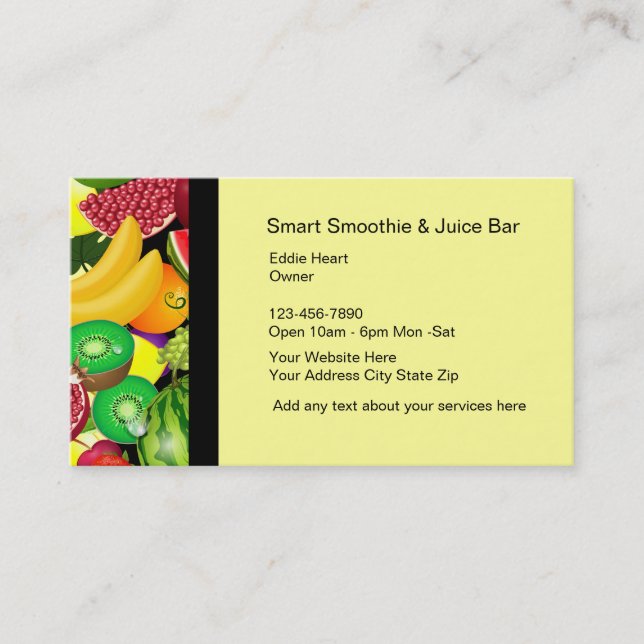 Tarjetas de visita de la paleta helada de fruta (Anverso)