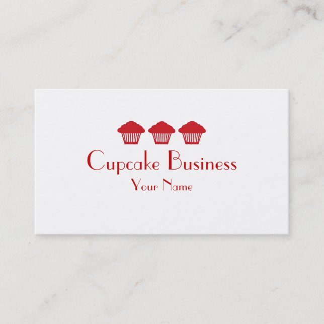 Tarjetas de visita de la panadería de cupcakes sim (Anverso)
