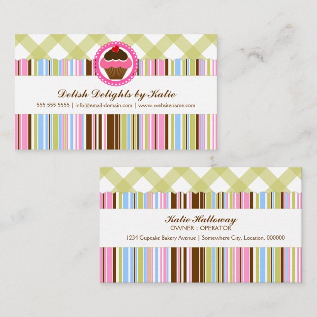 Tarjetas de visita de la panadería de la magdalena (Anverso / Reverso)