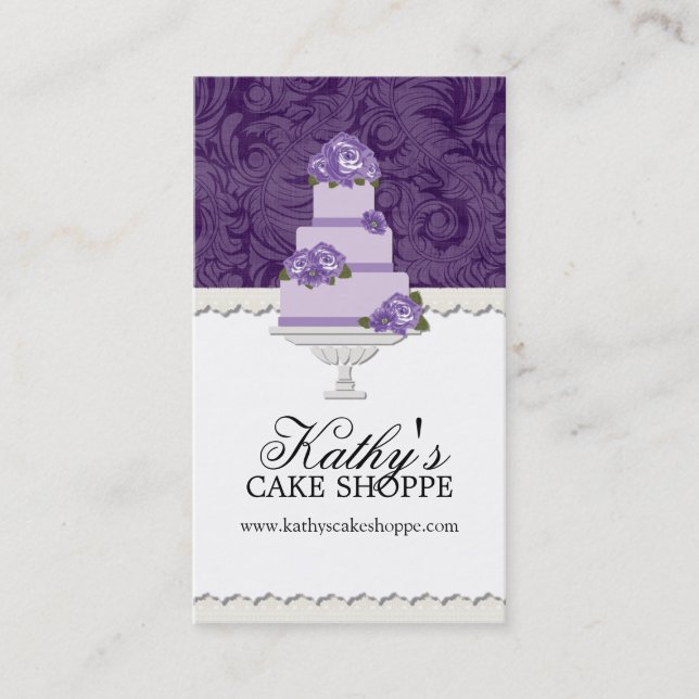 Tarjetas de visita de la panadería del pastel de (Anverso)
