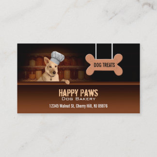 Tarjetas de visita de la panadería del perro