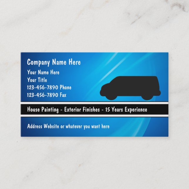 Tarjetas de visita de la pintura de casa (Anverso)