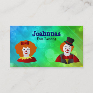 Tarjetas de visita de la pintura de la cara