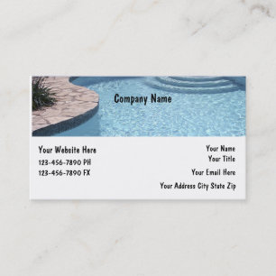 Tarjetas de visita de la piscina