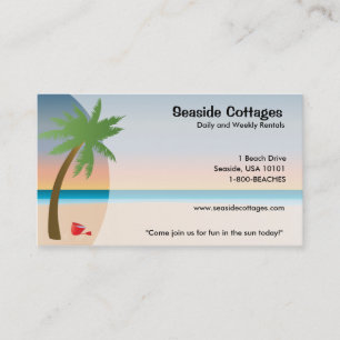 Tarjetas de visita de la playa o de la costa