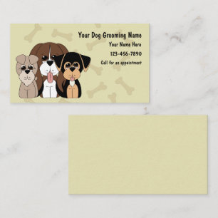 Tarjetas de visita de la preparación del perro
