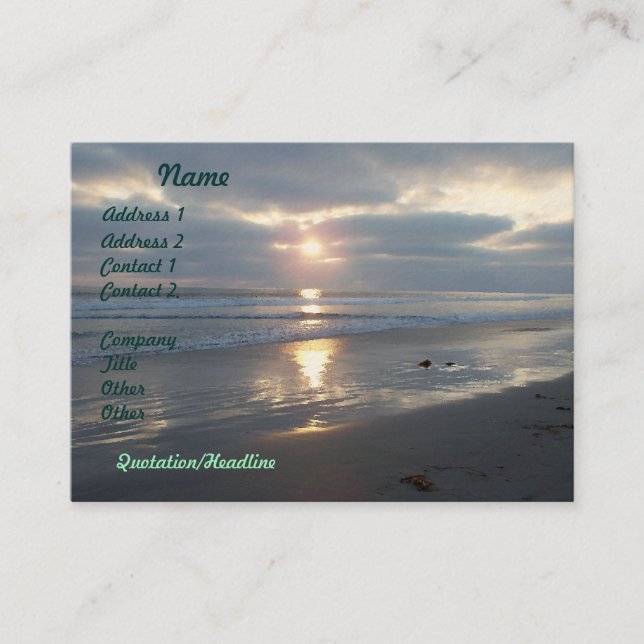 Tarjetas de visita de la puesta del sol de la (Anverso)