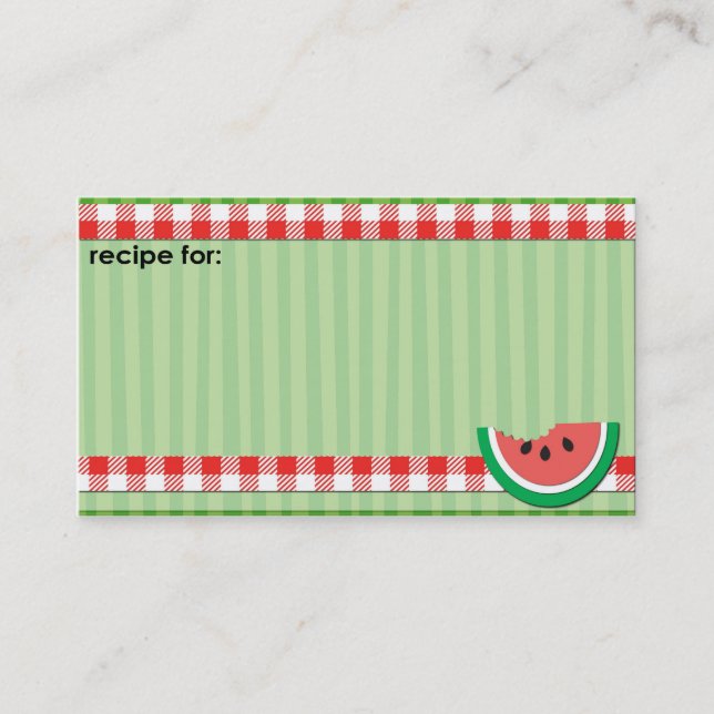 Tarjetas de visita de la receta de picnic de la sa (Anverso)