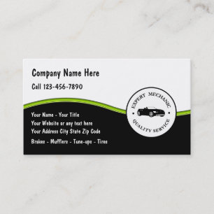 Tarjetas de visita de la reparación auto