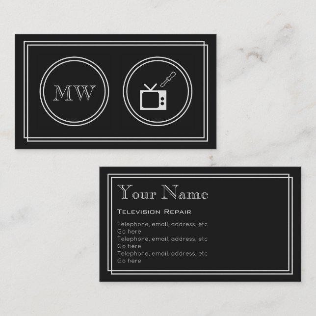 Tarjetas de visita de la reparación de la (Anverso / Reverso)