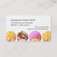 Tarjetas de visita de la sala de helado