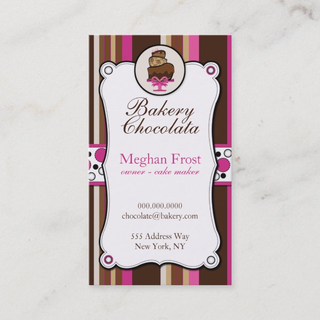 Tarjetas de visita de la sobrecarga del chocolate (Anverso)