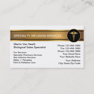 Tarjetas de visita de la terapia de la infusión d