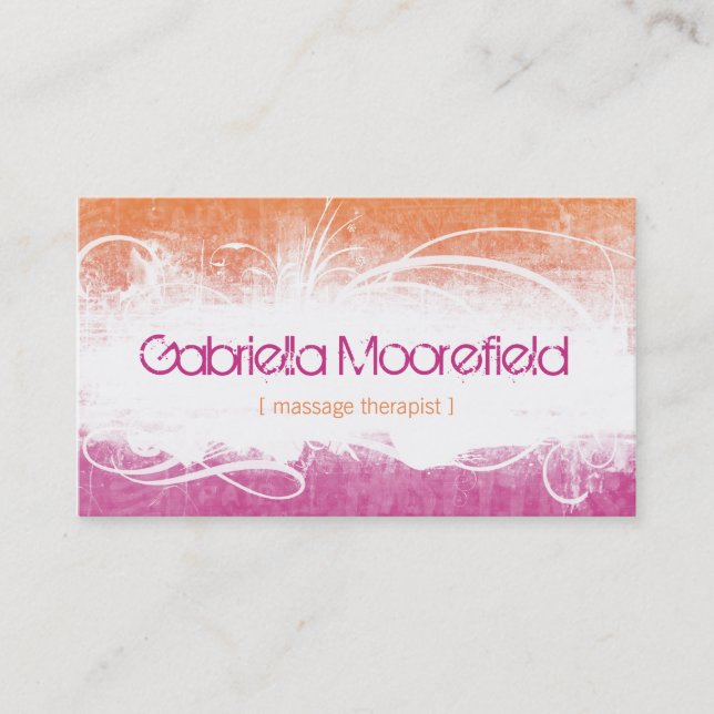 Tarjetas de visita de la terapia del masaje del (Anverso)