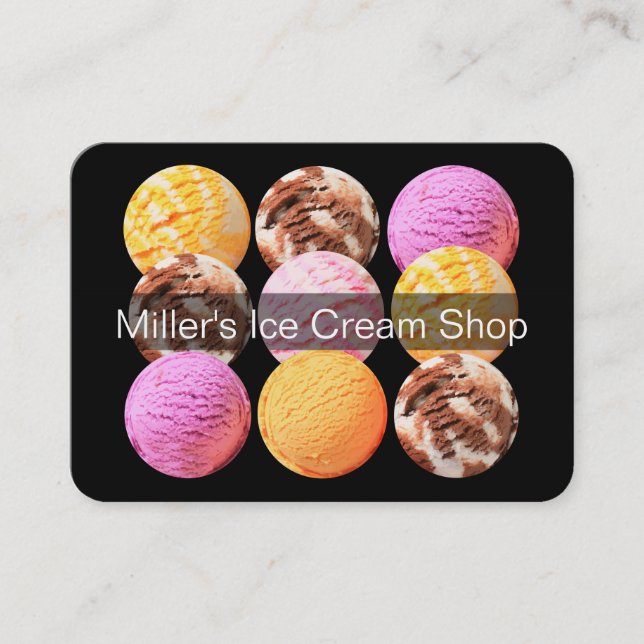Tarjetas de visita de la tienda de helado (Anverso)