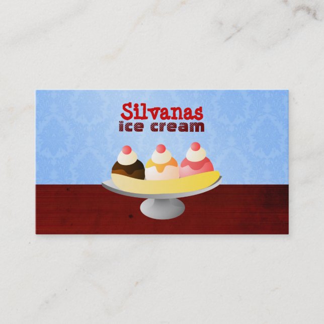 Tarjetas de visita de la tienda de helado (Anverso)