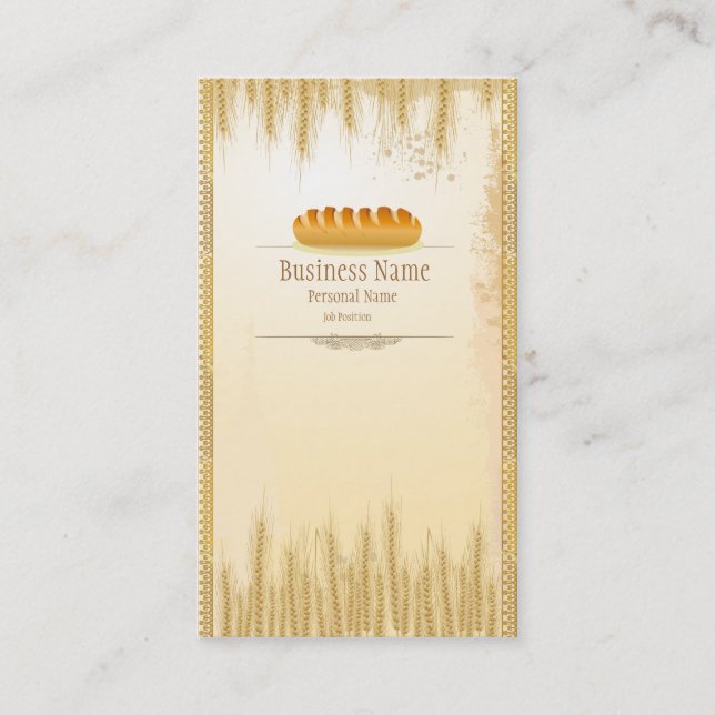 Tarjetas de visita de la tienda de la panadería (Anverso)