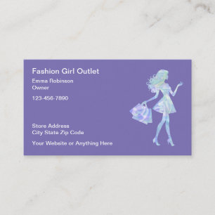 Tarjetas de visita de la tienda de moda femenina