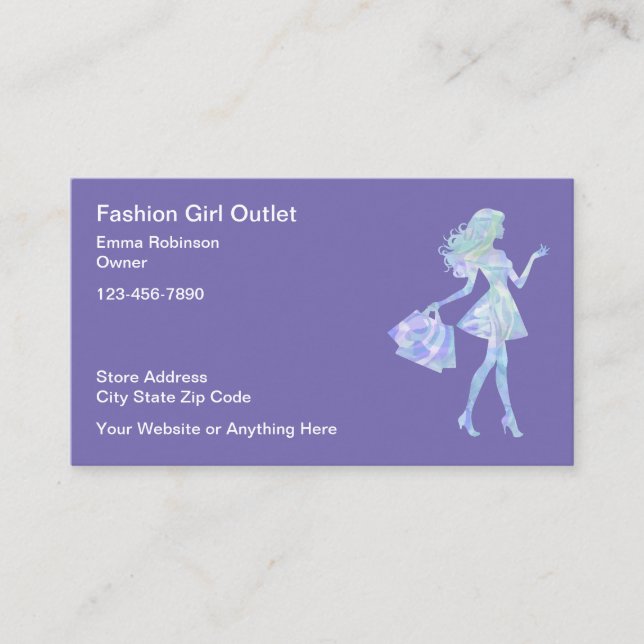 Tarjetas de visita de la tienda de moda femenina (Anverso)